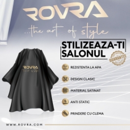 Професионална пелерина за подстригване -  ROVRA - Черна
