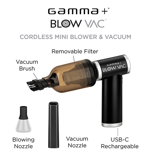Снимка на Духалка GAMMA+ за издухване на въздух и вакуум – за бръснарски салон