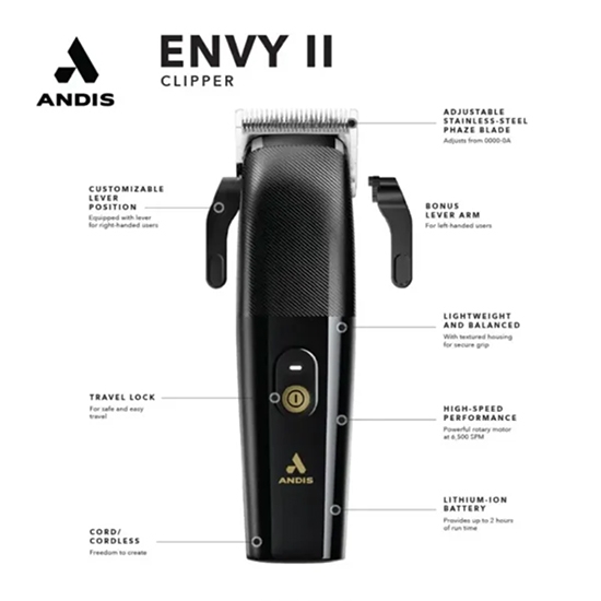 Снимка на Машинка за подстригване ANDIS - Envy II - 6.500 об./мин - безжична