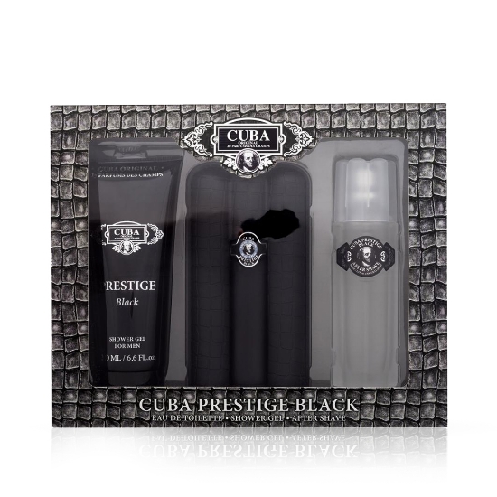 Снимка на Комплект - тоалетна вода 90 ml + душ гел 200 ml + афтършейв 100 ml - CUBA  - Black
