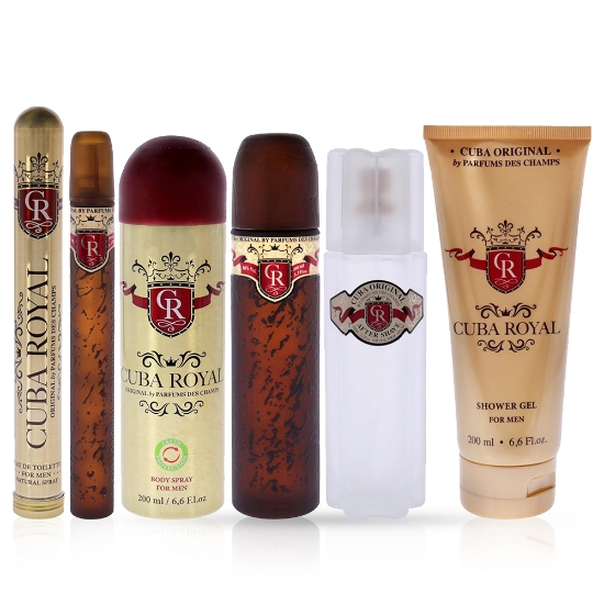 Снимка на Комплект - тоалетна вода 35 ml и 100 ml+ душ гел 200 ml + афтършейв 100 ml  + дезодорант спрей 200 ml- CUBA - Must have Royal