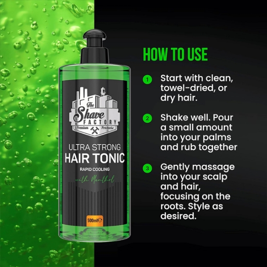 Снимка на Тоник за коса  - SHAVE FACTORY - Ultra Strong - 500 ml 