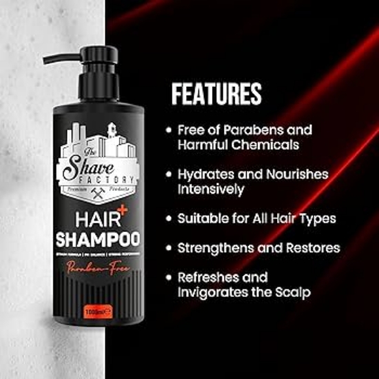 Снимка на Шампоан – SHAVE FACTORY – за коса, без парабени – 1000 мл