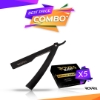 Снимка на Промо пакет - ROVRA - Бръснач неръждаема стомана - Черен + 5 бр. кутии Остриета за бръснене  по 100 бр. ножчета 