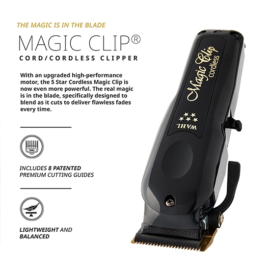 Снимка на Машинка за подстригване - WAHL - Magic Clipper  Black - безжична - Премиум приставки