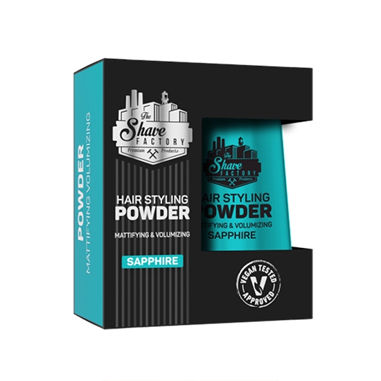 Снимка на Пудра за обем и с матиращ ефект  - SHAVE FACTORY  20 gr - SAPPHIRE - - vegan tested